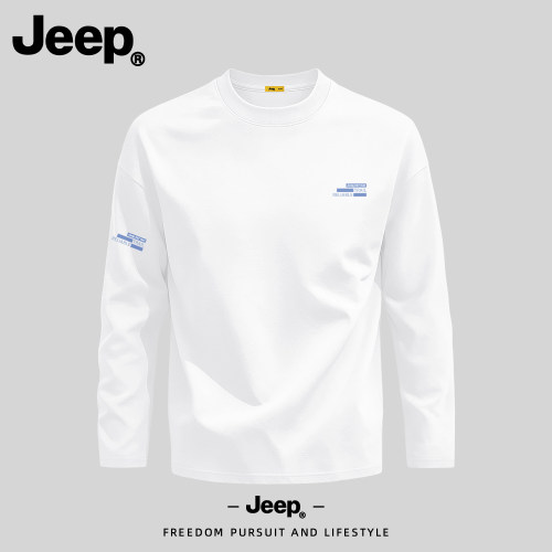 Jeep吉普纯棉长袖T恤男2026新款
