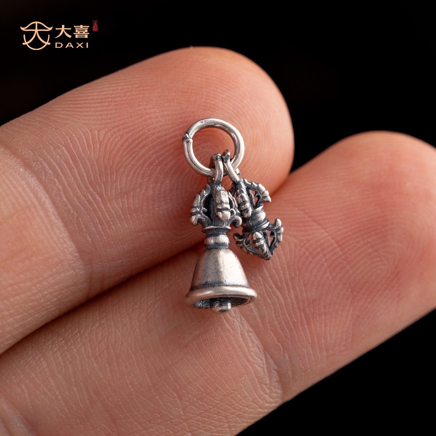 s925纯银金刚铃杵吊坠