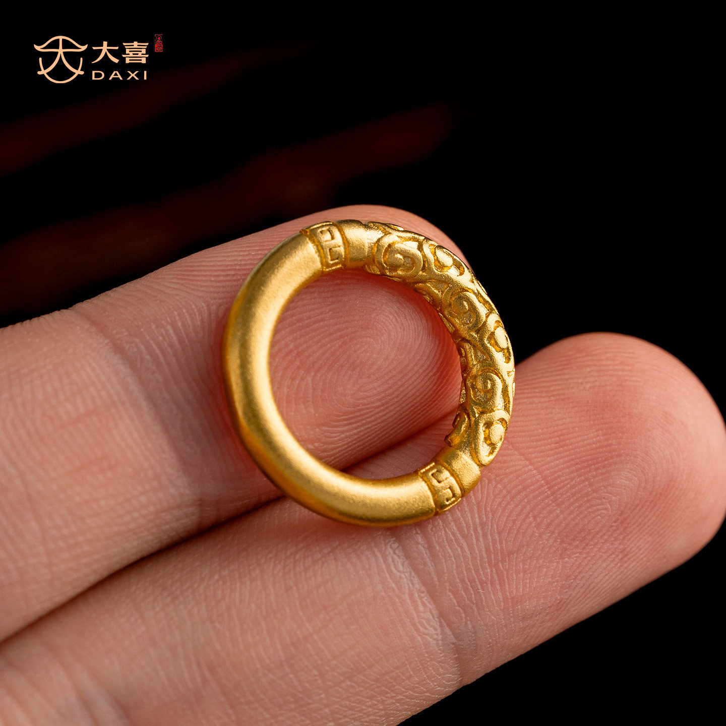 古法24k工艺黄金色祥云纹卡环圆环隔圈平安扣佛珠菩提手串DIY配饰