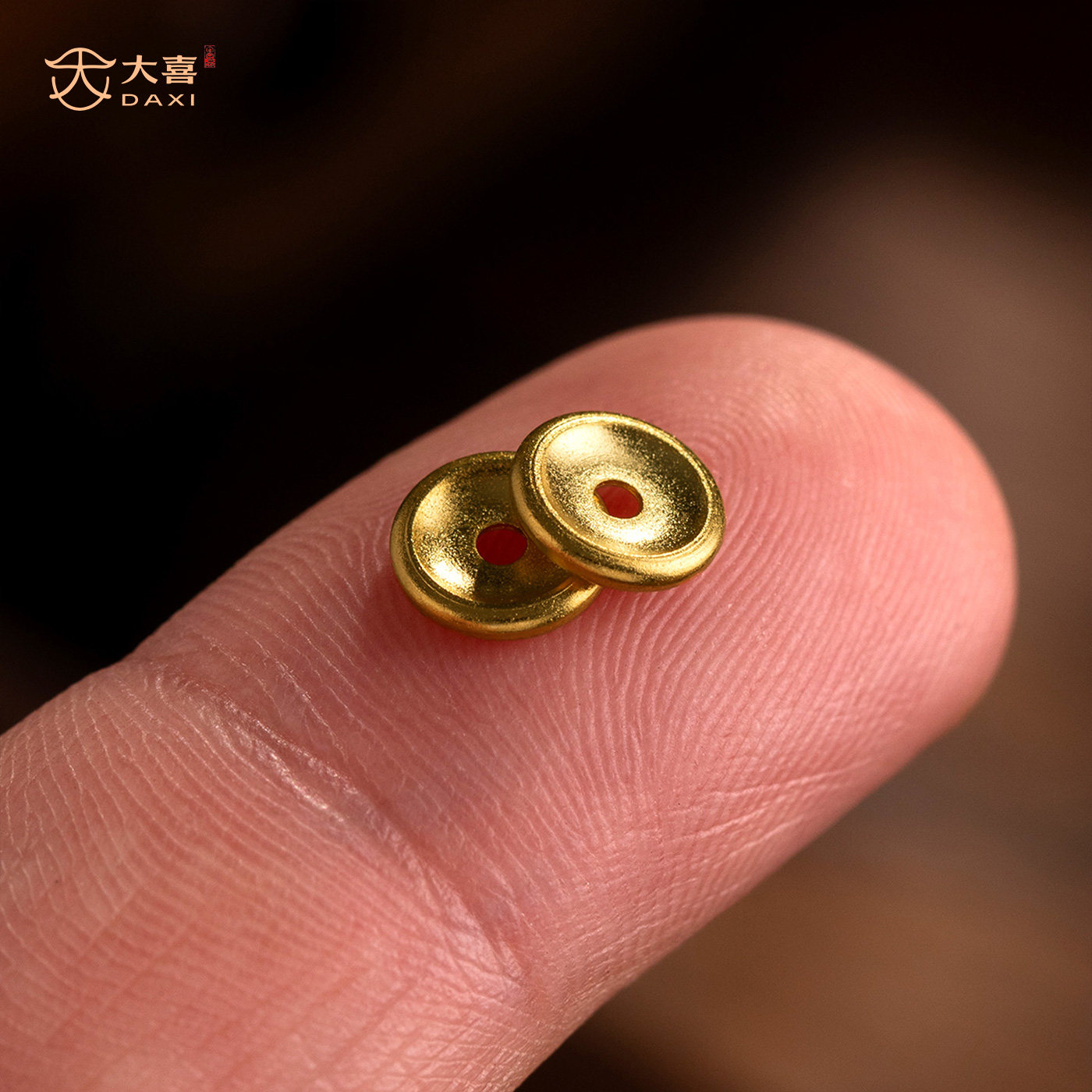 古法24K黄金色素面凹槽隔片垫片文玩手串手链佛珠108diy配饰隔珠