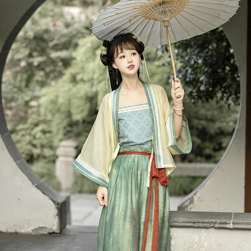原创挽纱坊汉服宋制日常款短褙子 宋裤   暨白