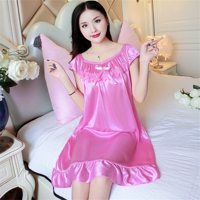 女士孕妇宽松半袖蕾丝居家服睡裙