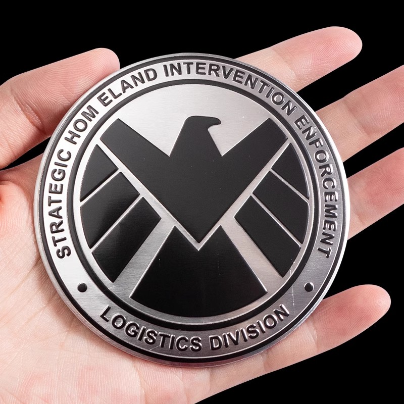 复仇者联盟神盾局车标75MM轮毂标汽车个性铝合金徽章标车身贴尾标