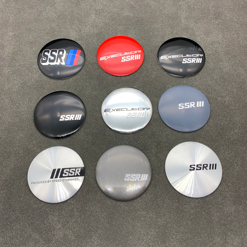 SSR轮毂标 改装SSR轮毂汽车中心盖标贴 45MM50MM56MM枪灰色轮毂贴