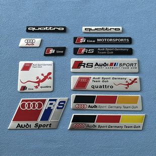 sline车标RS金属车贴铝标侧尾标 Q2Q5LQ7改装 适用于奥迪A3A4L A6L