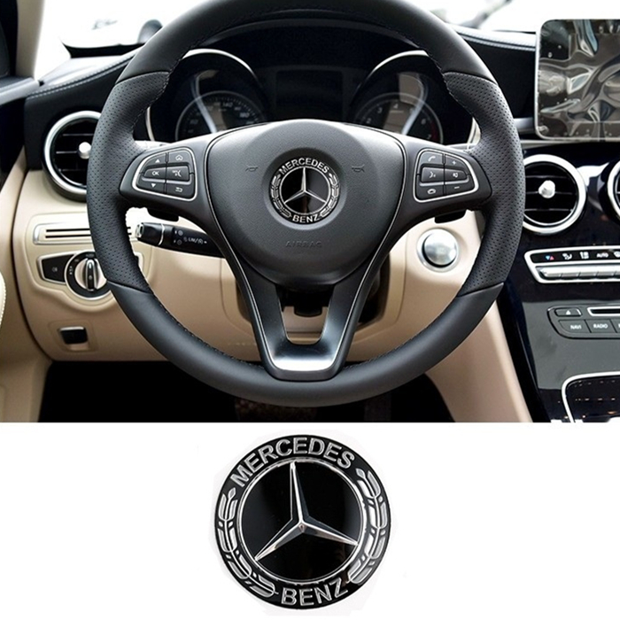 适用于benz方向盘标 C200 E260L GLK300 GLC GLA CLA中心贴车标志