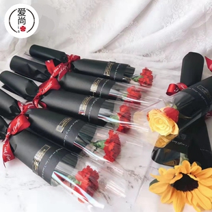 单只玫瑰包装袋康乃馨单支袋鲜花花束包装包花纸花束袋生日礼物