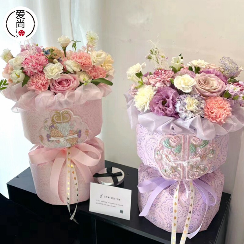 鲜花包装纸母亲节中式包花纸