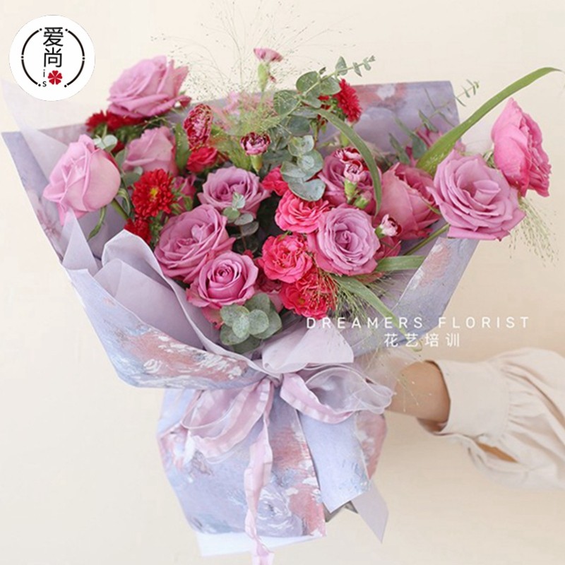 爱尚梦境后花园复古油画小香风牡丹花店资材包装鲜花花束包装纸