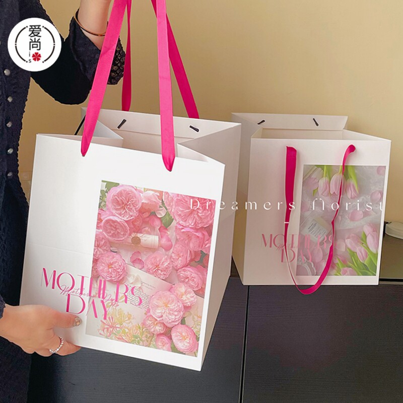 母亲节花束手提袋花艺花束包装袋