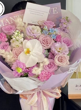 日常新款油画风包装纸防水牛皮纸易塑型鲜花花束纸艺术牛皮纸资材