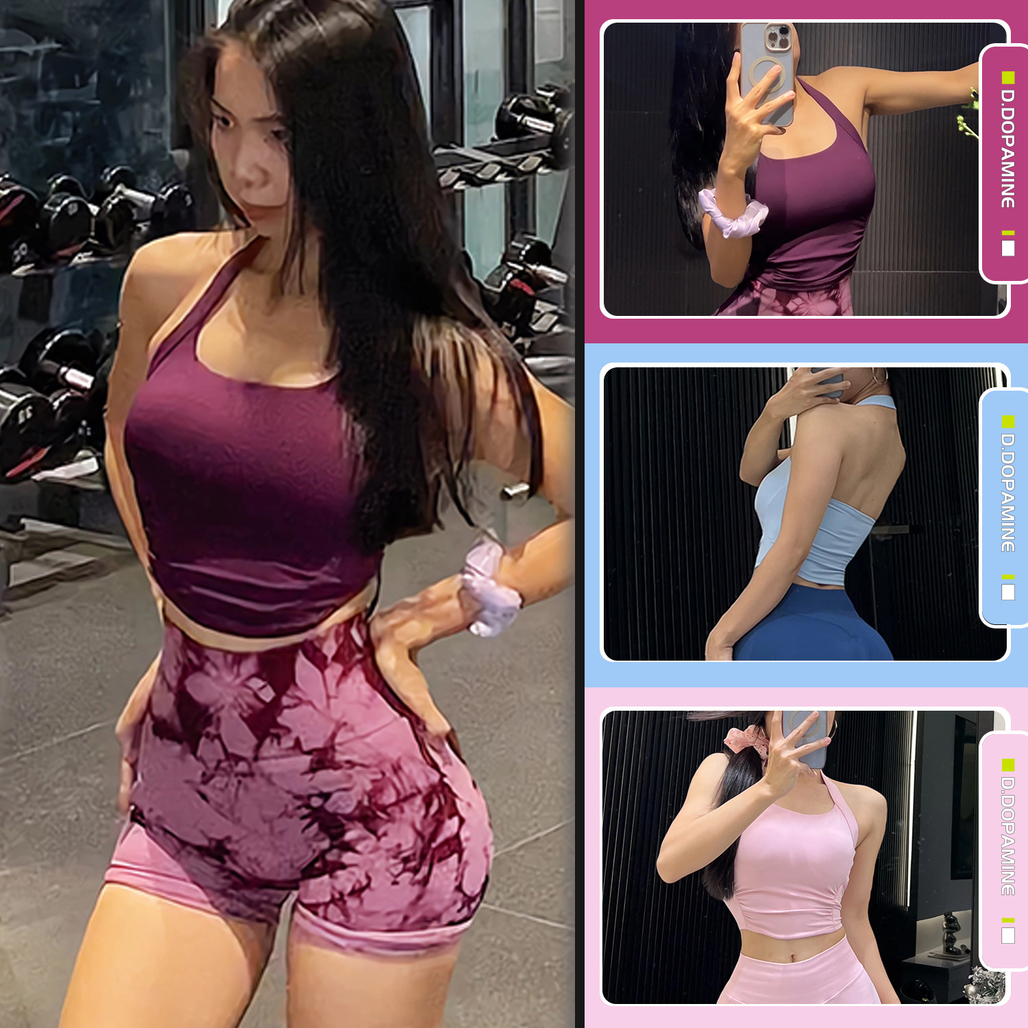 高强度减震收副乳健身内衣吊带运动文胸瑜伽服健身背心女带胸垫