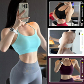 高弹一体杯基础款 中低强度运动健身挂脖内衣瑜伽服运动背心带胸垫