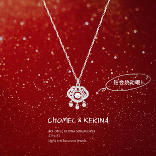 「心动平安锁」s999纯银配饰项链女轻奢小众高级感送闺蜜生日礼物