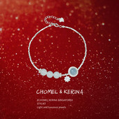 公主 「玉髓海蓝宝」碎银999手链轻奢小众高级感送闺蜜生日礼物