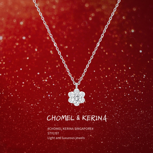 超闪「小花花」设计师百搭纯银轻奢小众高级项链女送闺蜜生日礼物