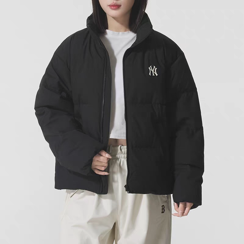 NY纯色简约时尚运动百搭男女同款秋冬保暖羽绒服宽松外套常规款