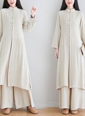 禅舞服中国风居士套装秋冬汉服
