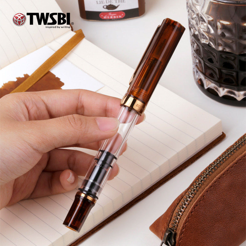 Twsbi三文堂新品ECO焦糖古铜钢笔商务成人学生书写练字活塞钢笔