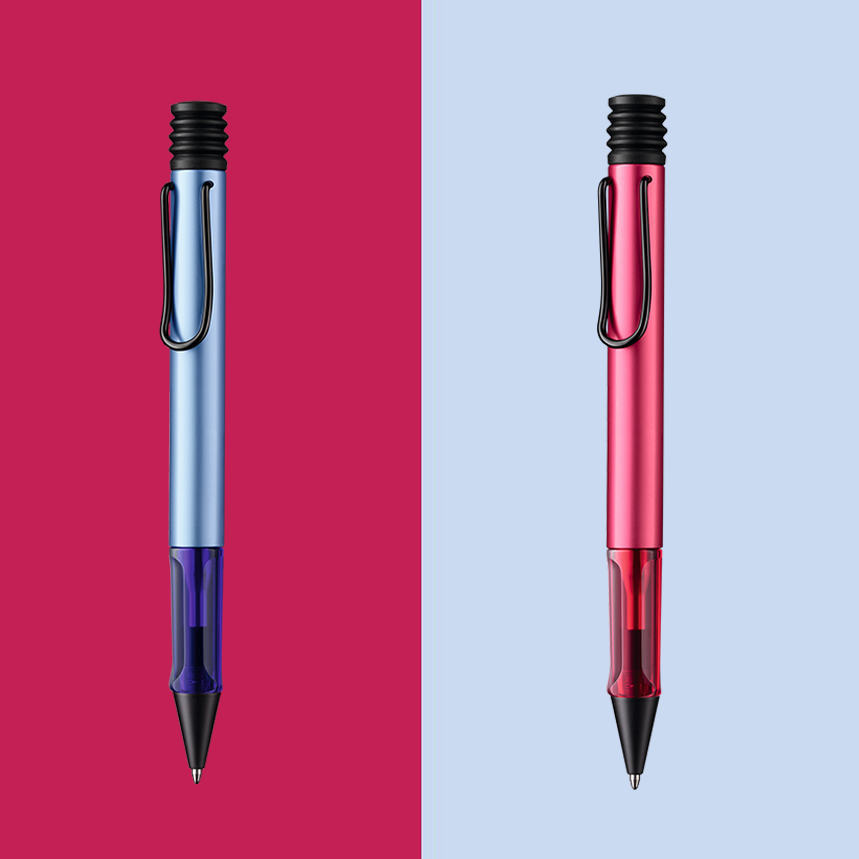 德国LAMY凌美恒星银翼蓝 迷离紫Al-star圆珠笔按动原子笔油性办公