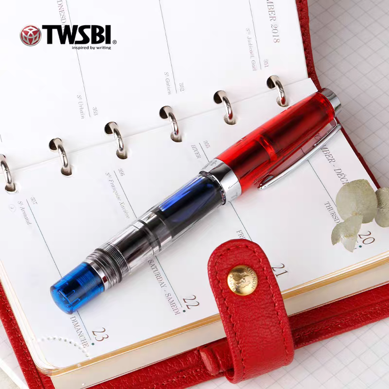 Twsbi三文堂mini钢笔红蓝款限量580迷你版/基础版红蓝CP情侣款