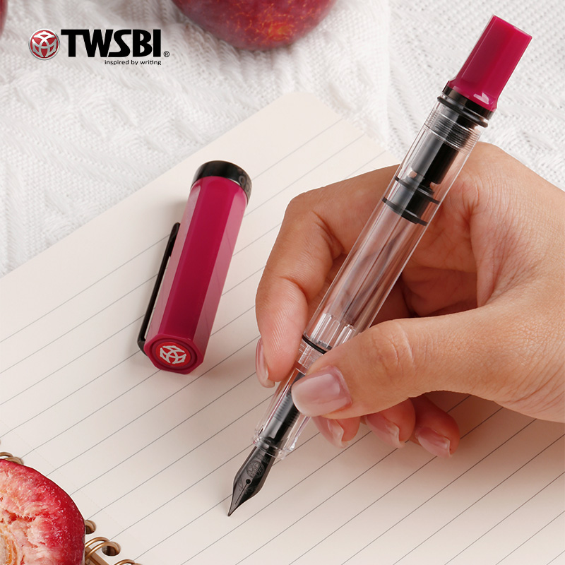Twsbi三文堂ECO钢笔李子黑钛版大容量书写活塞上墨式练字钢笔