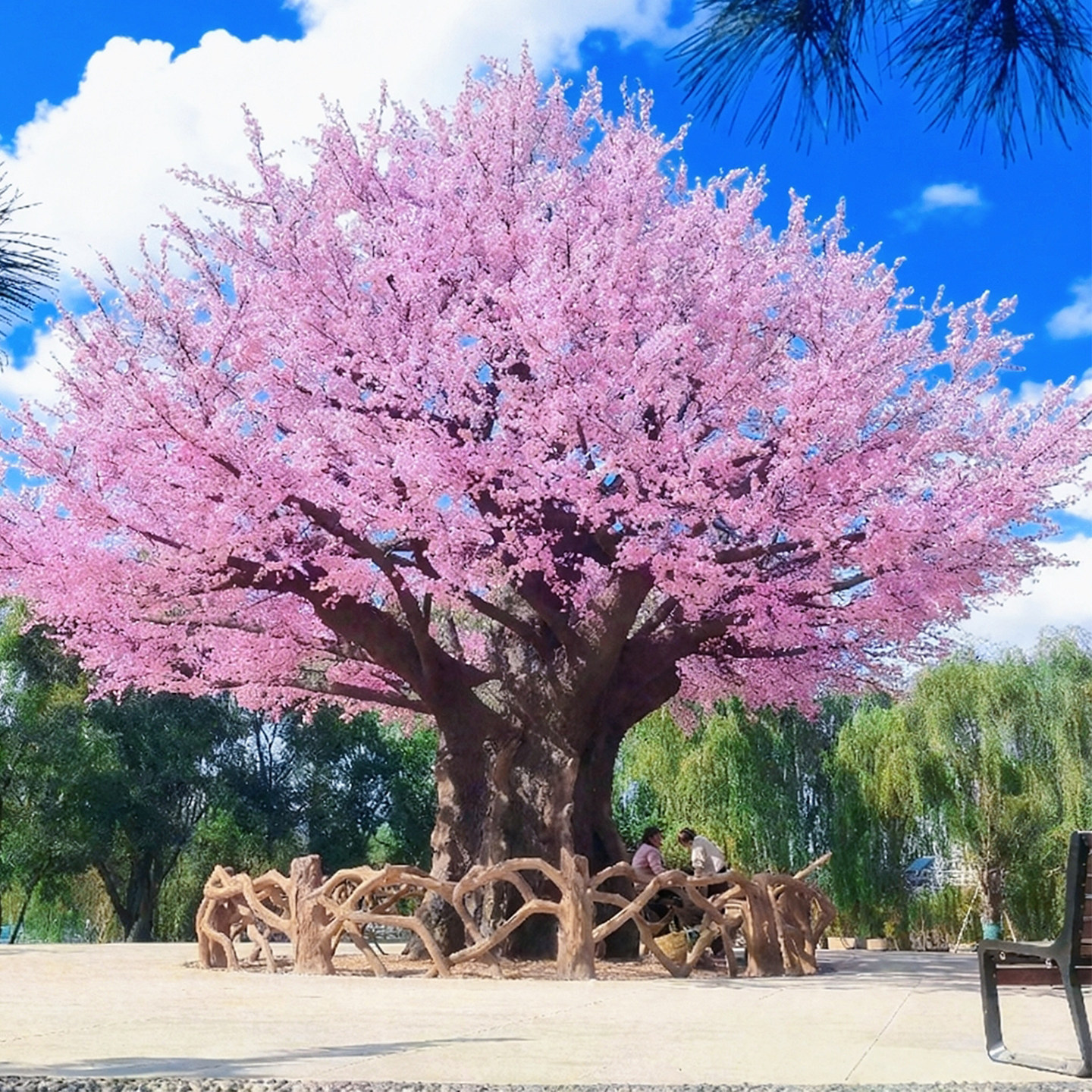 大型仿真树假树室内外装饰樱花桃花红枫许愿户外包柱子仿真大树