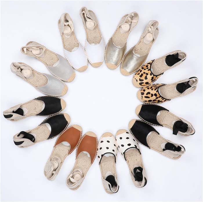 外贸草编麻底渔夫鞋包头凉鞋女鞋