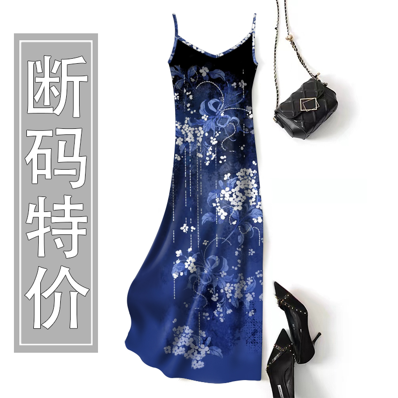 2025新款夏季时尚吊带气质连衣裙中国风宽松显瘦外穿女装吊带裙