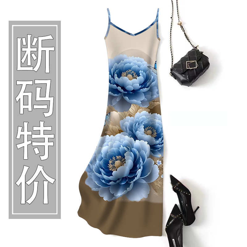 2025新款夏季国风吊带连衣裙时尚宽松显瘦洋气外穿内搭女装吊带裙