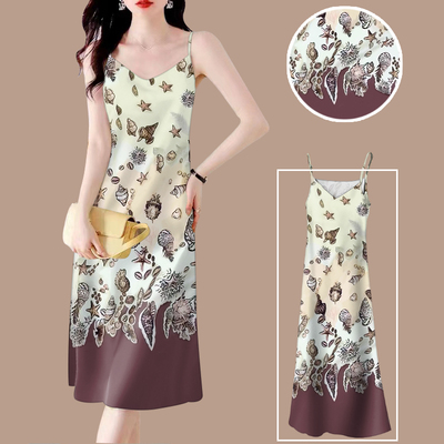 好品捡漏~夏季新款中年妈妈装吊带背心中长裙宽松遮肚连衣裙女