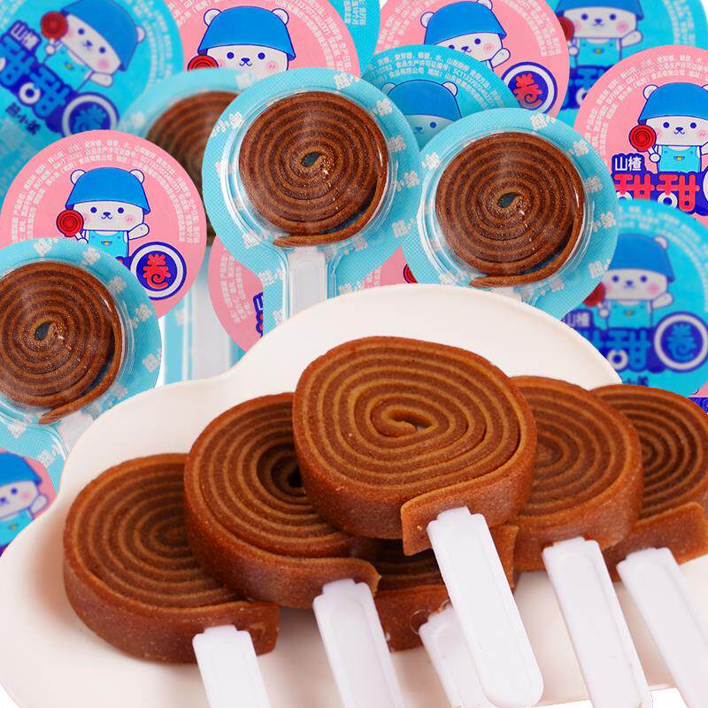 新货山楂卷棒棒糖18g*50支甜甜圈山楂糕散装儿童食品蜜饯果脯休闲