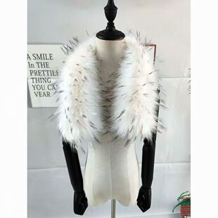 汉服披肩毛领羽绒服放貉子毛超长cos服通用男女儿童毛领通用