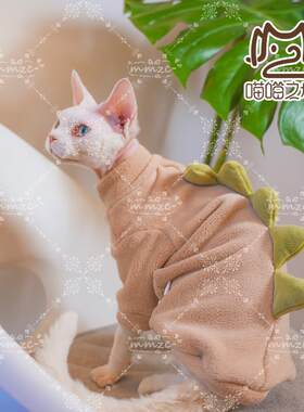 无毛猫保暖加厚长袖可爱恐龙卫衣