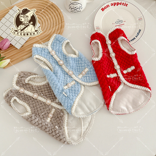 25年秋冬无毛猫德文宠物猫咪阿比加绒加厚双面保暖小香风珍珠马甲