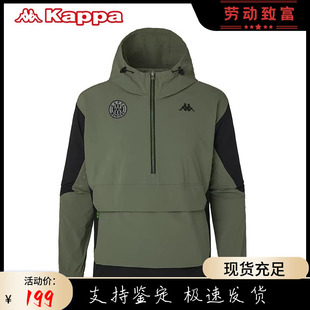 KAPPA卡帕防风衣男梭织外套休闲套头帽衫 K0B32FJ41