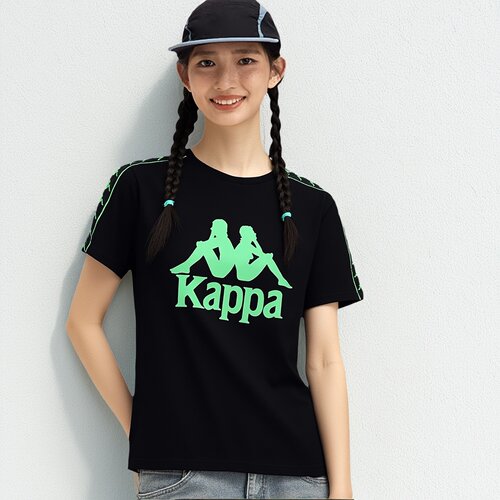 卡帕女中性日常户外LOGO串标短袖
