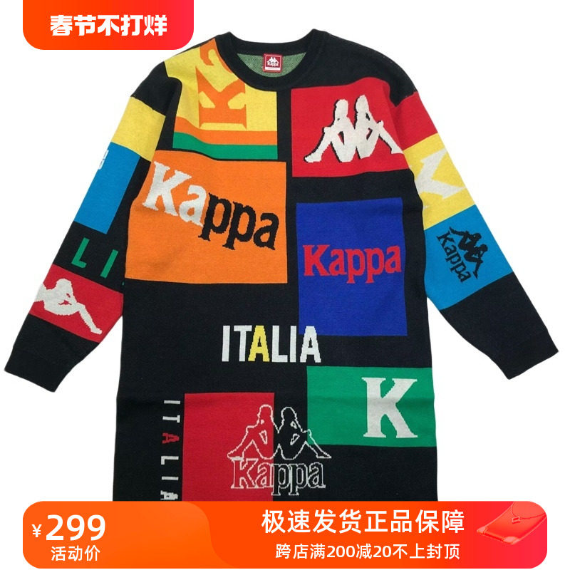 Kappa/卡帕/女圆领针织套头衫毛衣编织连衣裙K0BH2QB01