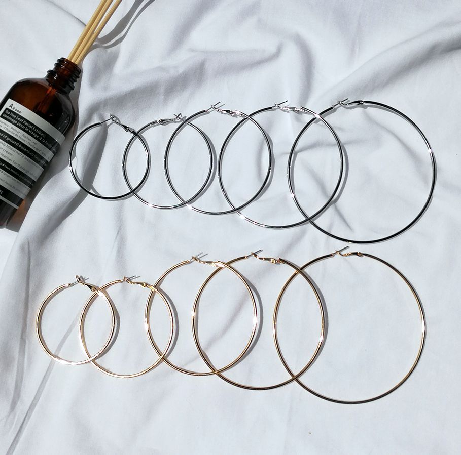 欧美超大圆圈圈耳环夜店耳钉耳