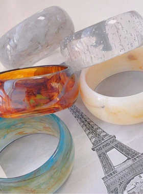 夸张欧美大款手饰半透金箔复古