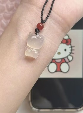 可爱卡通kitty麻绳可调节项链送朋友小众气质百搭闺蜜潮