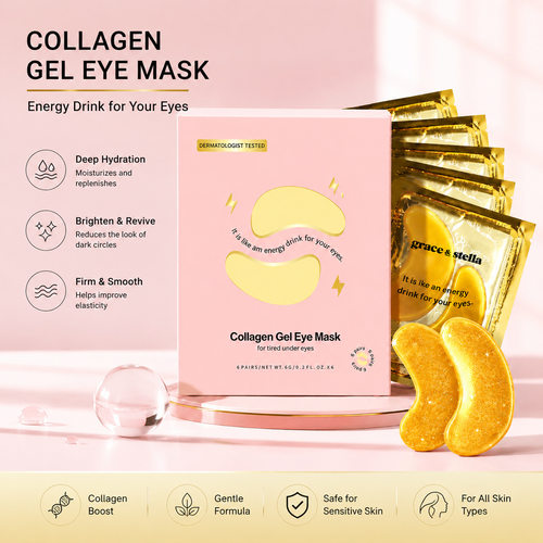 跨境热销Gold Collagen Gel Eye Mask黄金胶原蛋白凝胶补水眼膜