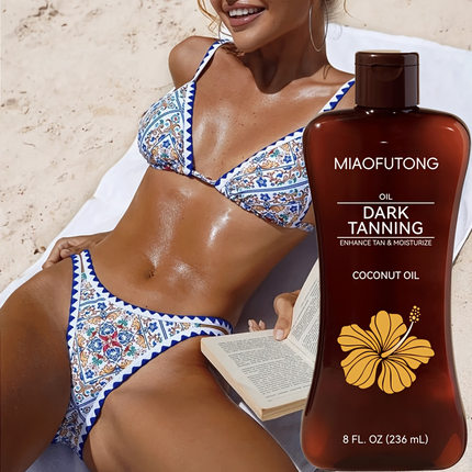 跨境外贸亚马逊Tanning oil美黑油户外沙滩日光浴身体助晒黑精油