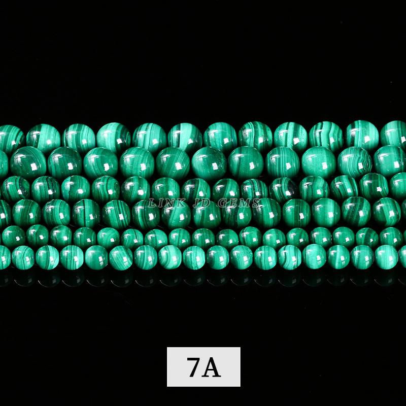 用晶德珠宝 孔雀石散珠diy饰品配件手链串珠子孔雀石圆珠半成品