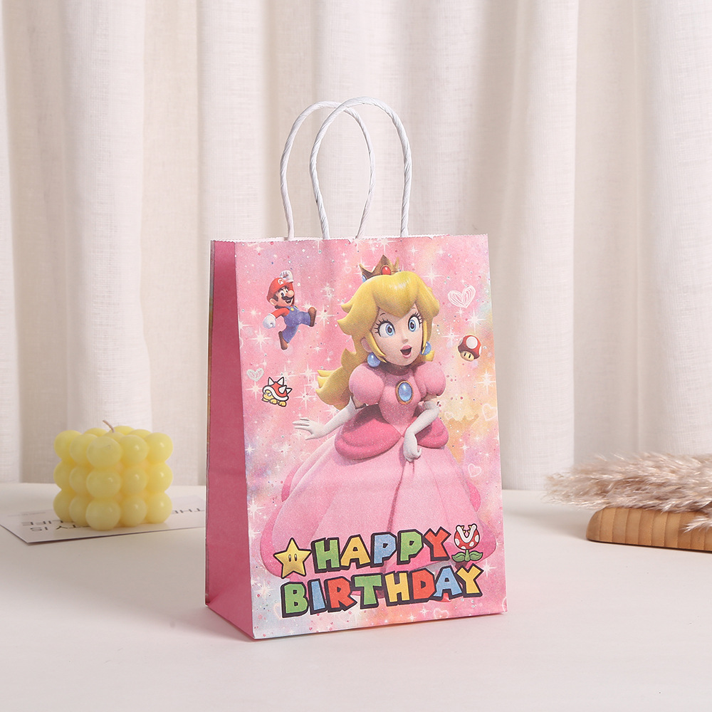 碧姫公主纸袋礼品袋桃子公主手提袋儿童生日派对回礼零食包装袋子