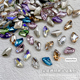 美甲玻璃尖底饰品钻炫彩月光立体七彩色奢华斧形指甲钻尖底钻124