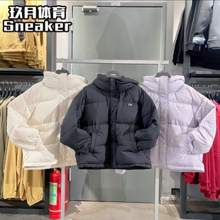 李宁女子羽绒服2025冬季新款运动连帽宽松时尚保暖羽绒服AYMV648