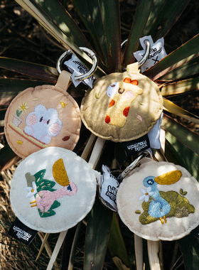 VM香草山 x bibi动物园 联名款原创手绘刺绣挂件挂饰环圈链钥匙扣