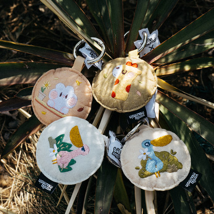 VM香草山 x bibi动物园 联名款原创手绘刺绣挂件挂饰环圈链钥匙扣