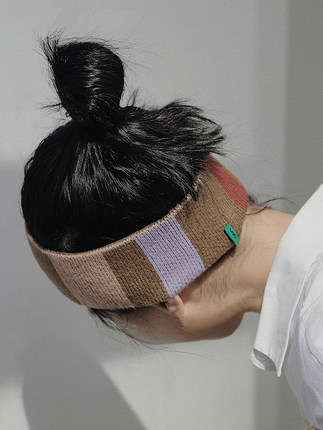 VM香草山 温暖小彩虹 原创设计发带 秋冬洗脸针织日常运动宽边